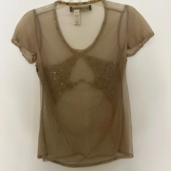 Original Miss Sixty Gold Sequin Top in Excellent condition. RARE! 👀✨ - Picture 3 of 7
